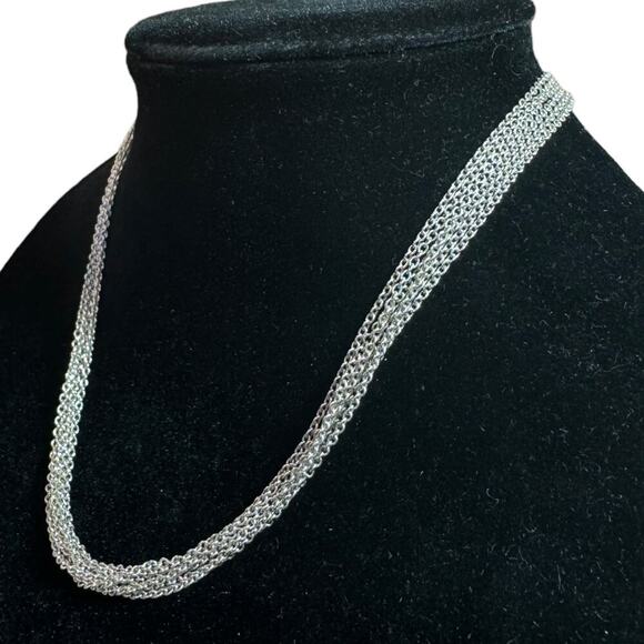 DIOR Multi-Chain Link Silver Choker Necklace and Small Rhinestone Charm Necklace - Picture 6 of 16